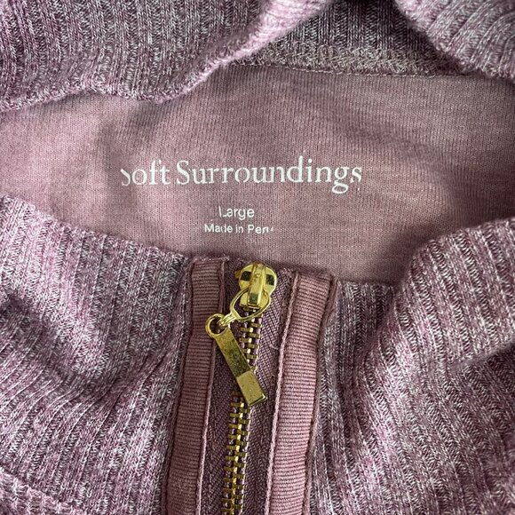 Soft Surroundings Womens Zip Up‎ Sweatshirt Size Large Knit Stretch Modal - Picture 4 of 5